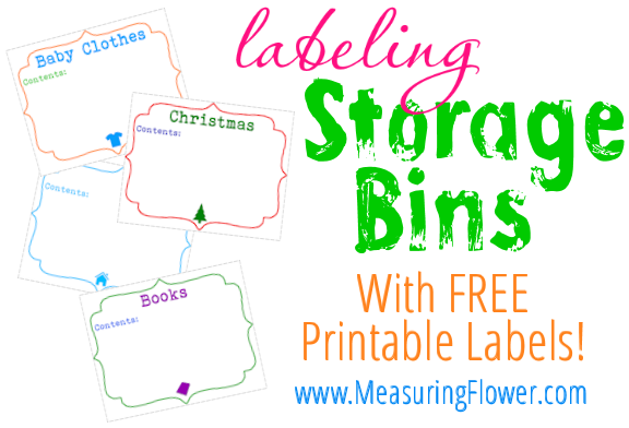 labeling storage bins with FREE printable labels